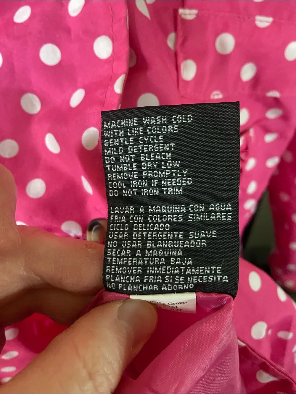 London Fog Bright Pink Polka Dot Raincoat